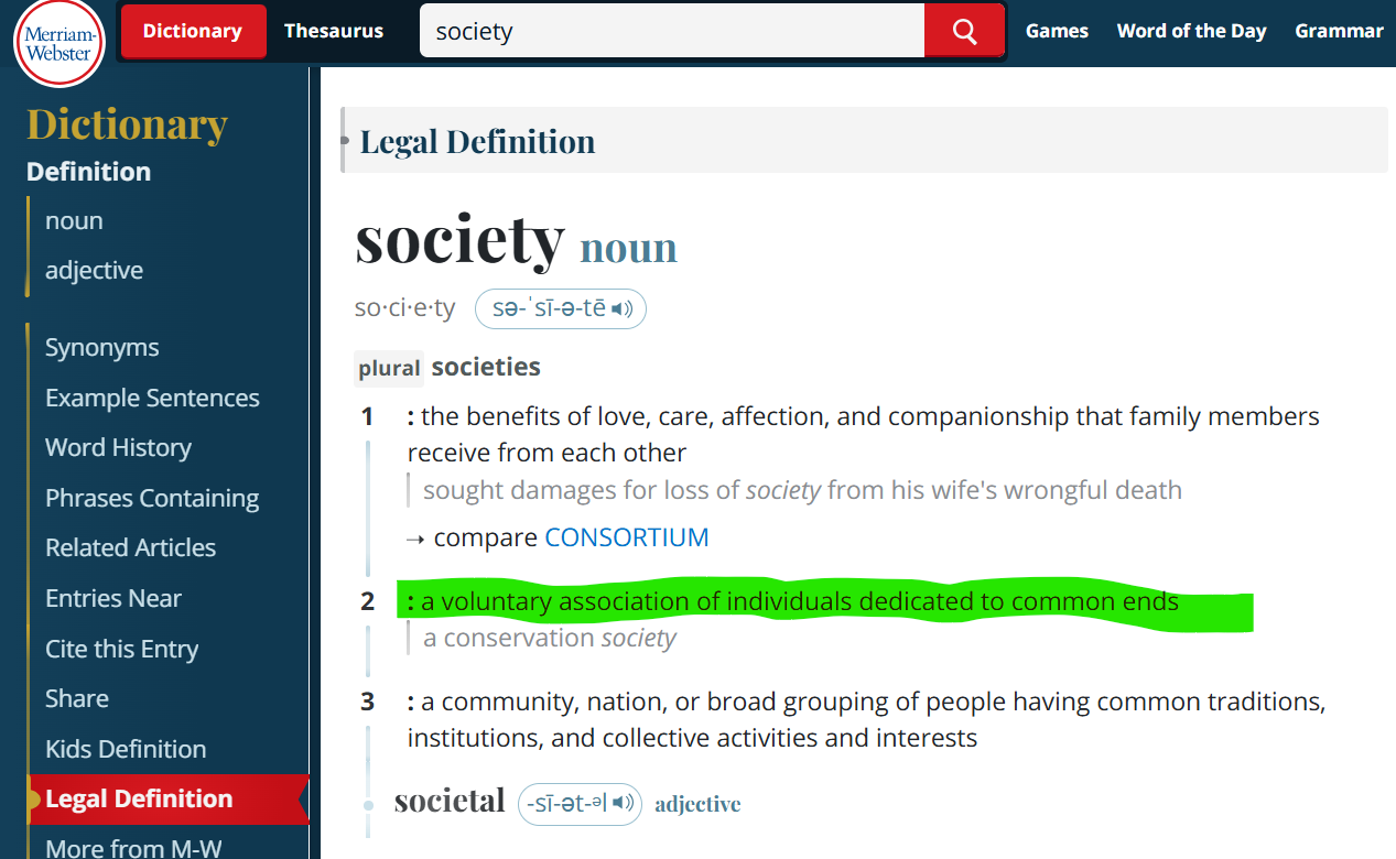 Definition of society